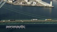 Aerial Filming Los Angeles – Aerial Stock Footage – HD – Truck on Bridge – Royalty Free