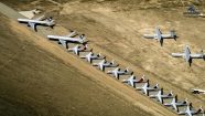 Airliners Parked In Desert Storage Aerial View