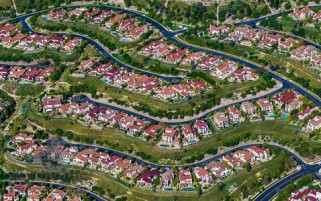 Orange County California Homes Aerial Stock Photo