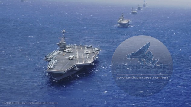 Military Stock Footage Aircraft Carrier Aerial Stock Footage