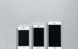 iPhone 4s, 5s, 6s Size Comparison - Technology Stock Photo