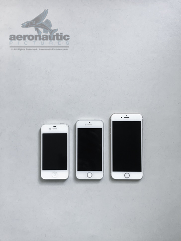 iPhone 4s, 5s, 6s Size Comparison - Technology Stock Photo