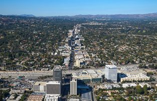 Sherman Oaks Aerial View Stock Photo